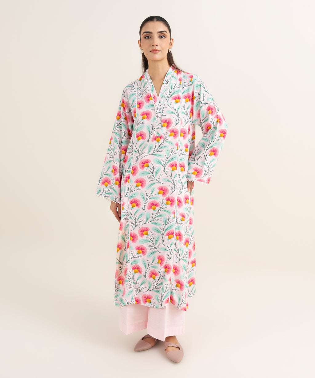 Printed Arabic Khaddar Shirt