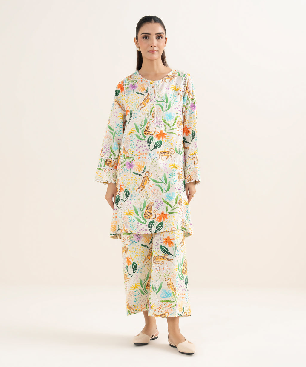 Printed Arabic Khaddar Shirt