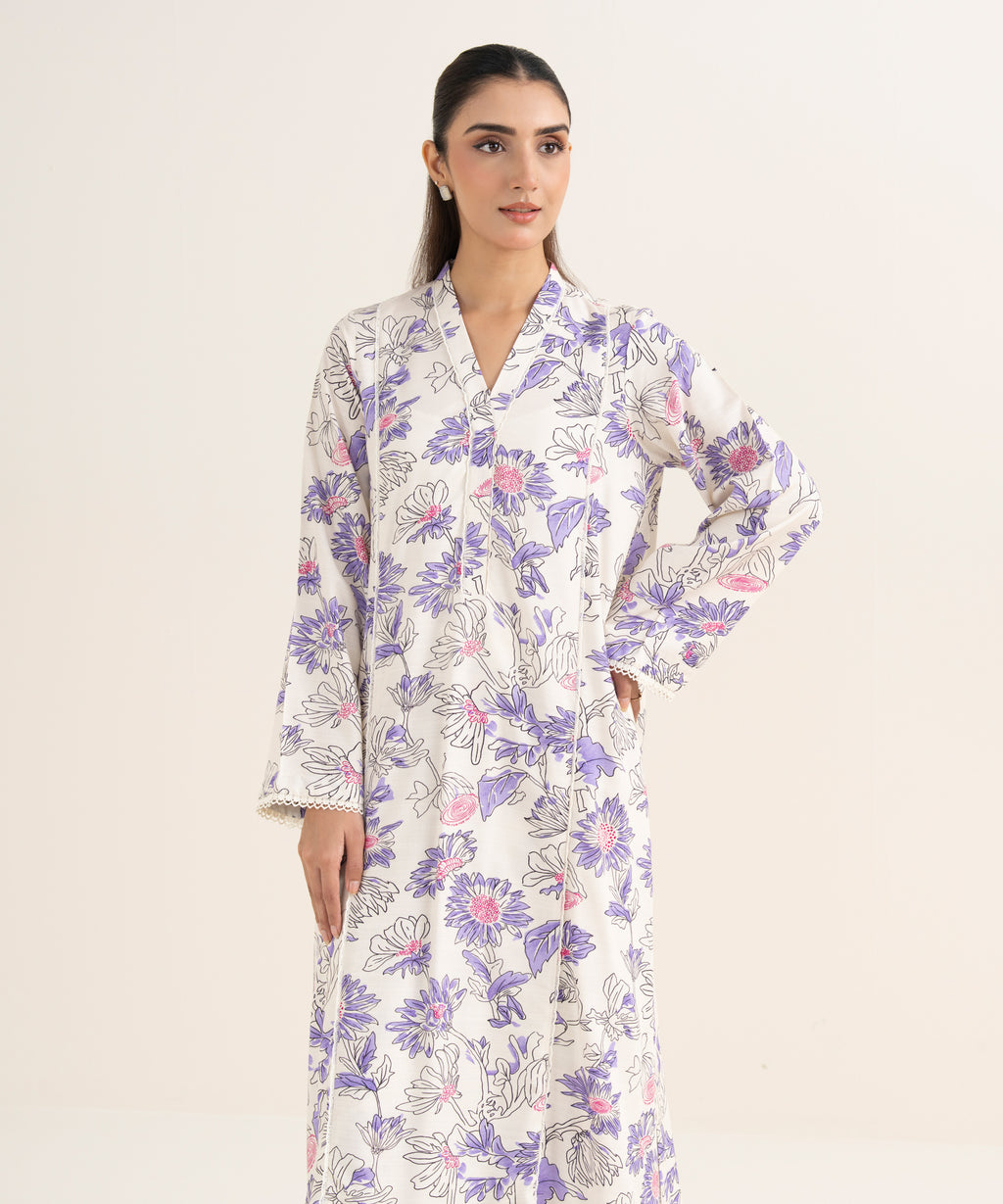 Printed Arabic Khaddar Shirt