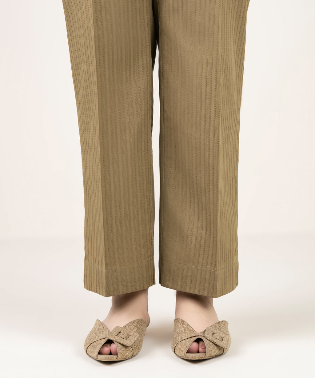 Solid Dobby Straight Pants