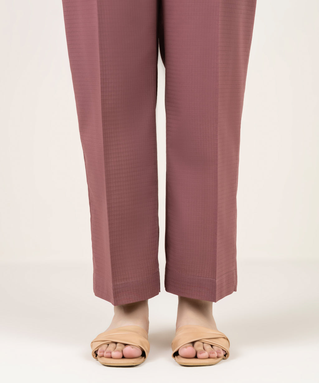 Solid Dobby Straight Pants