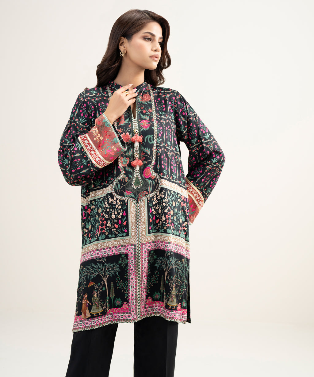 Printed Viscose Satin Shirt