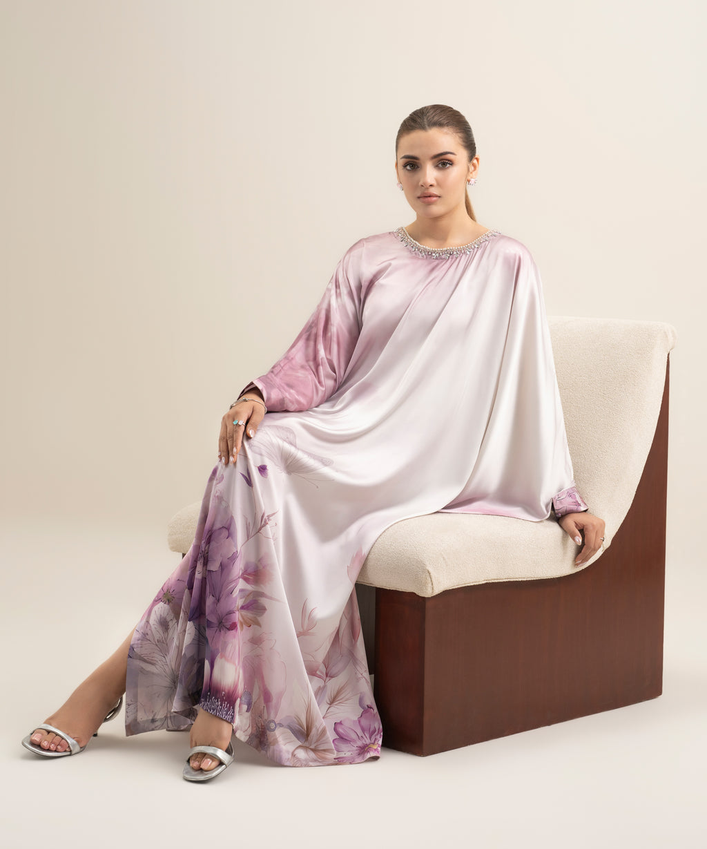 2 Piece - Printed Silk Suit