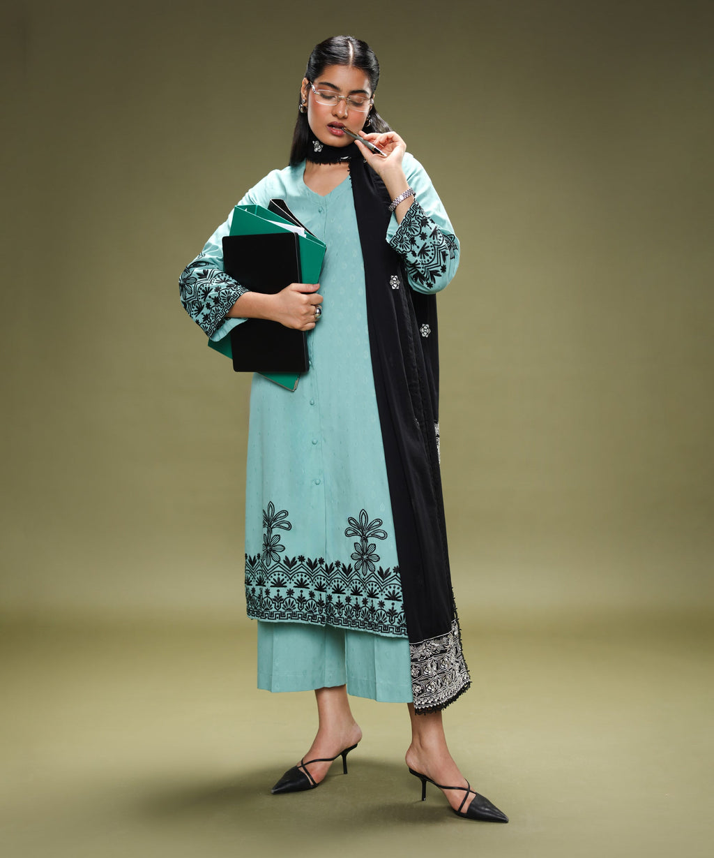 Embroidered Cotton Jacquard Shirt