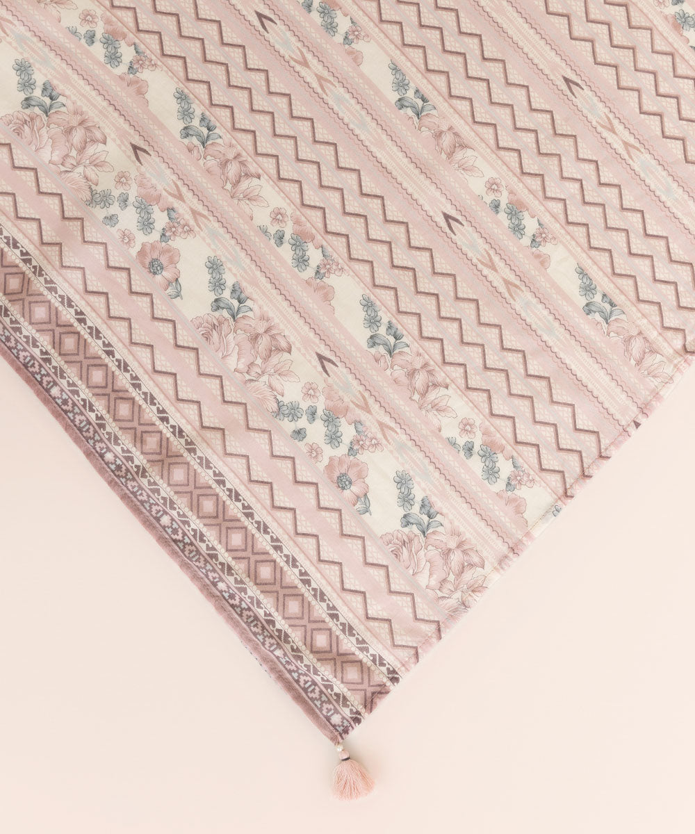 Fine Voile Pink Printed Dupatta