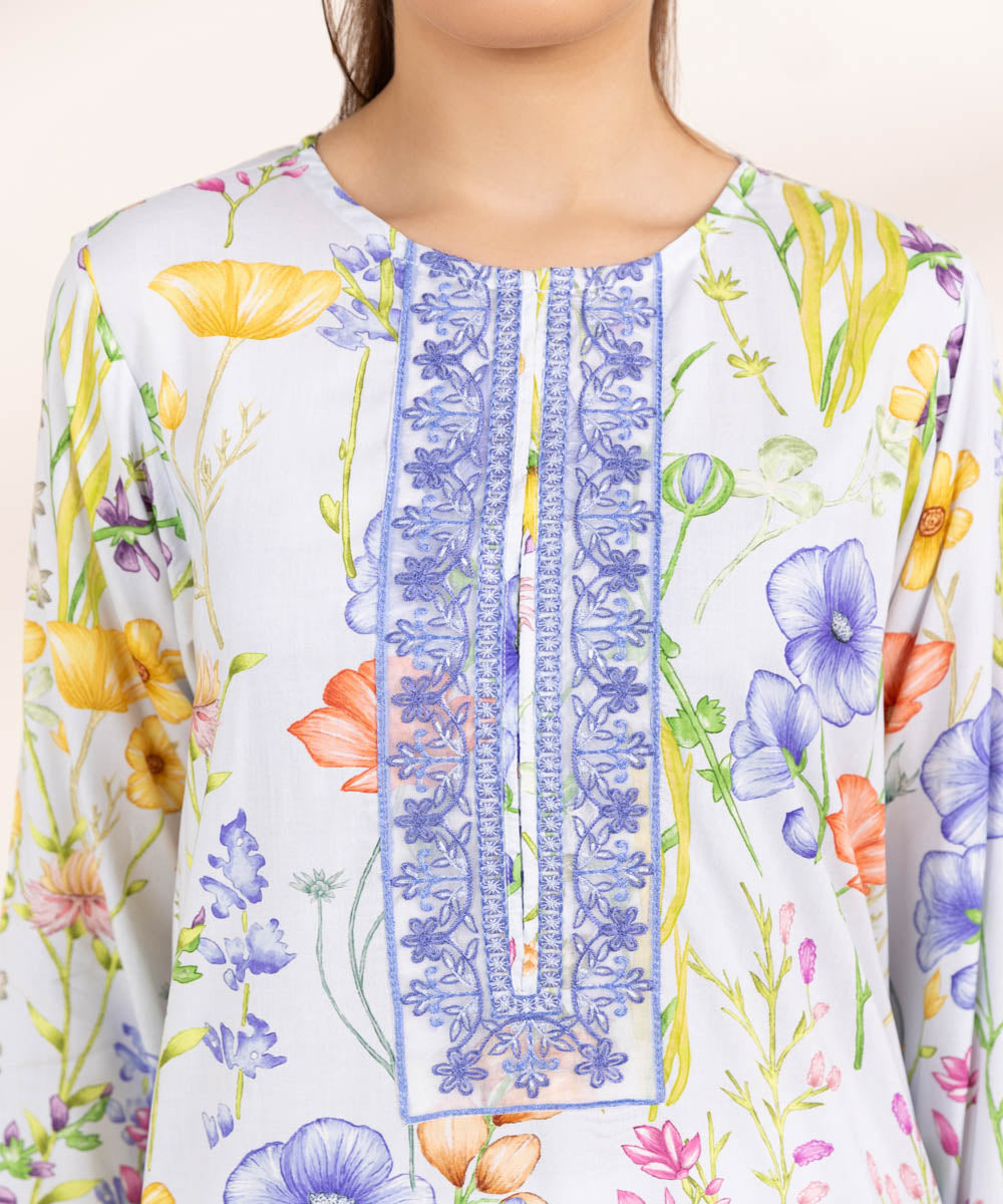 Women's Pret Arabic Lawn Embroidered Multi A-Line Shirt