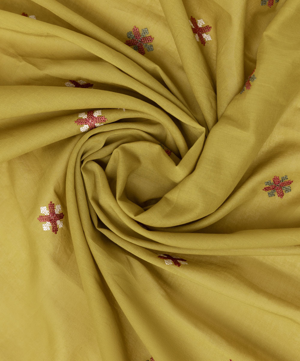 Fine Voile Yellow Embroidered Dupatta