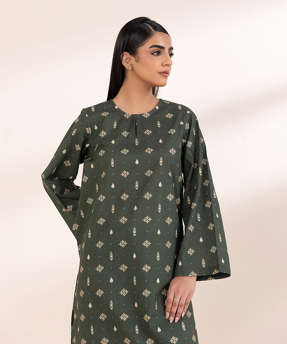 Women's Pret Lawn Green Printed A-Line Shirt