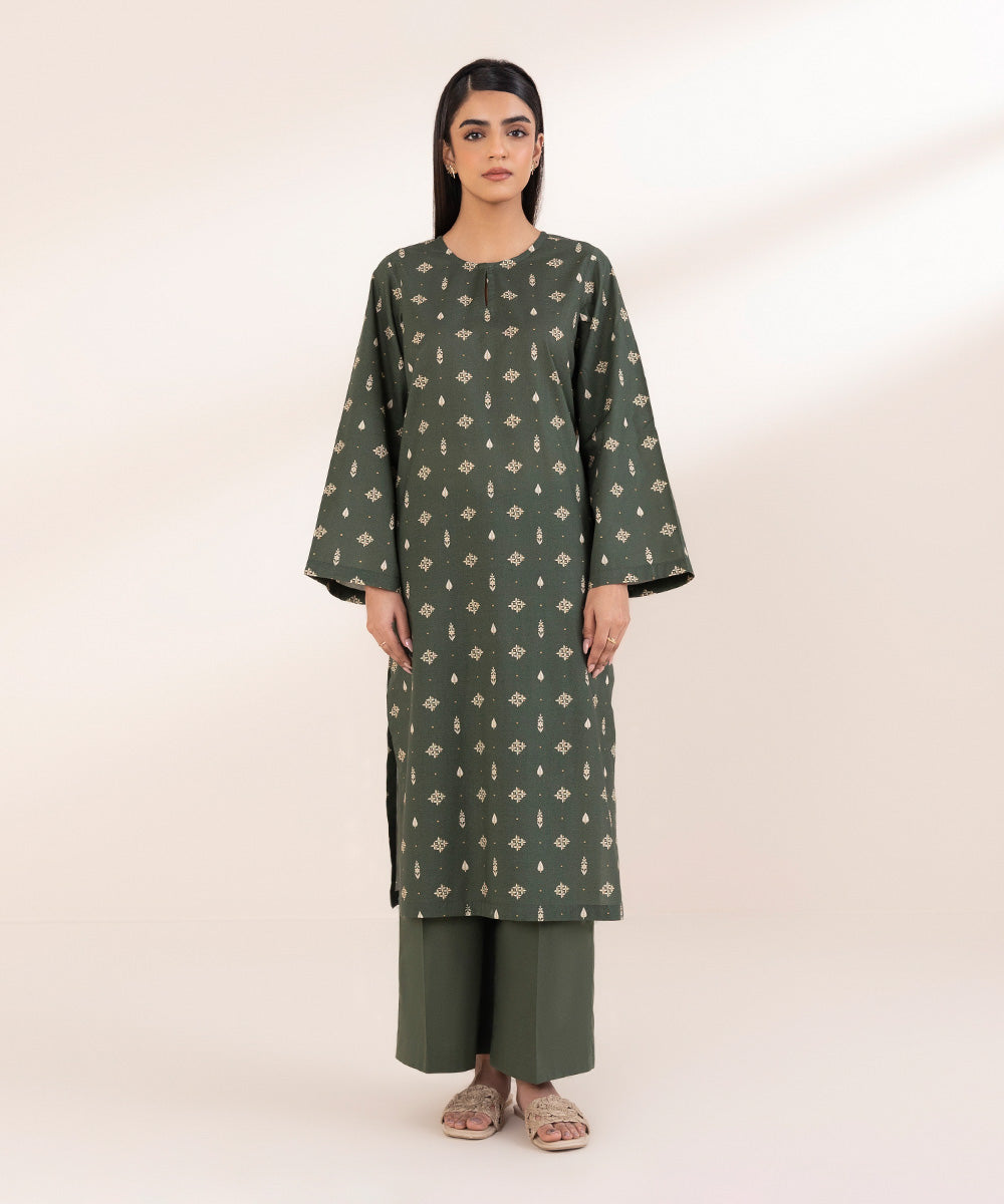 Women's Pret Lawn Green Printed A-Line Shirt