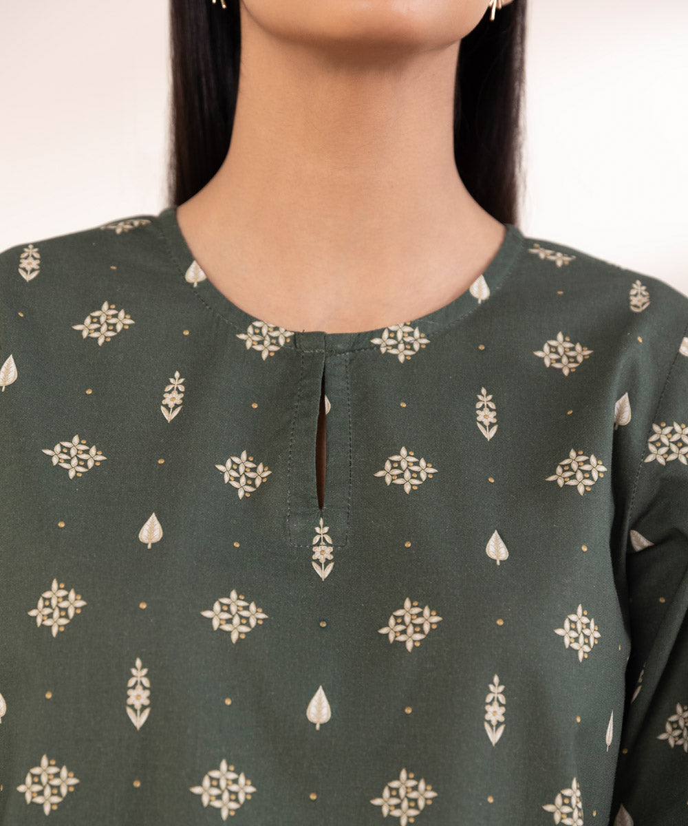 Women's Pret Lawn Green Printed A-Line Shirt