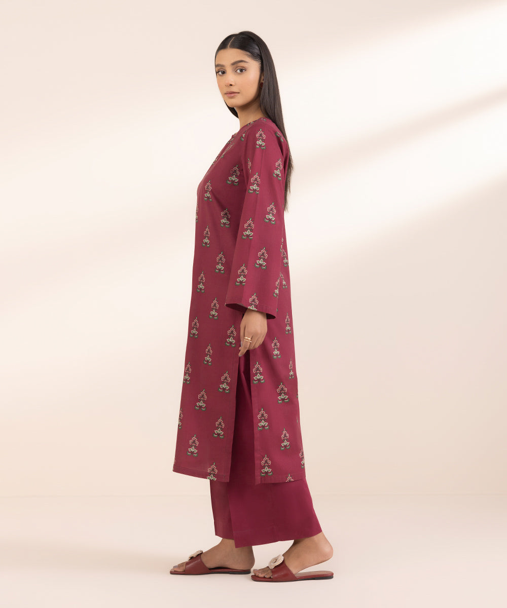 Women's Pret Lawn Red Printed Straight Shirt