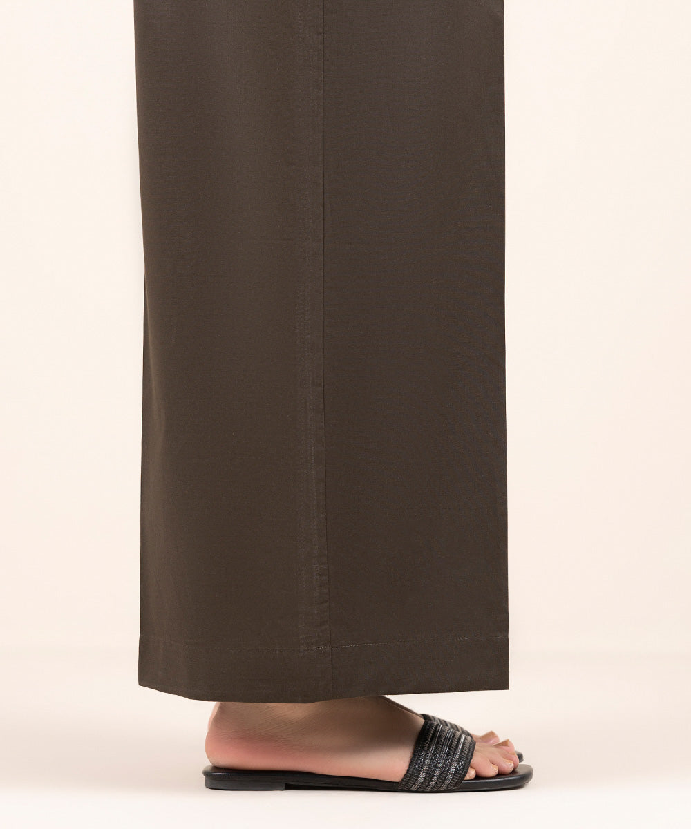 Women's Pret Cambric Brown Solid Culottes