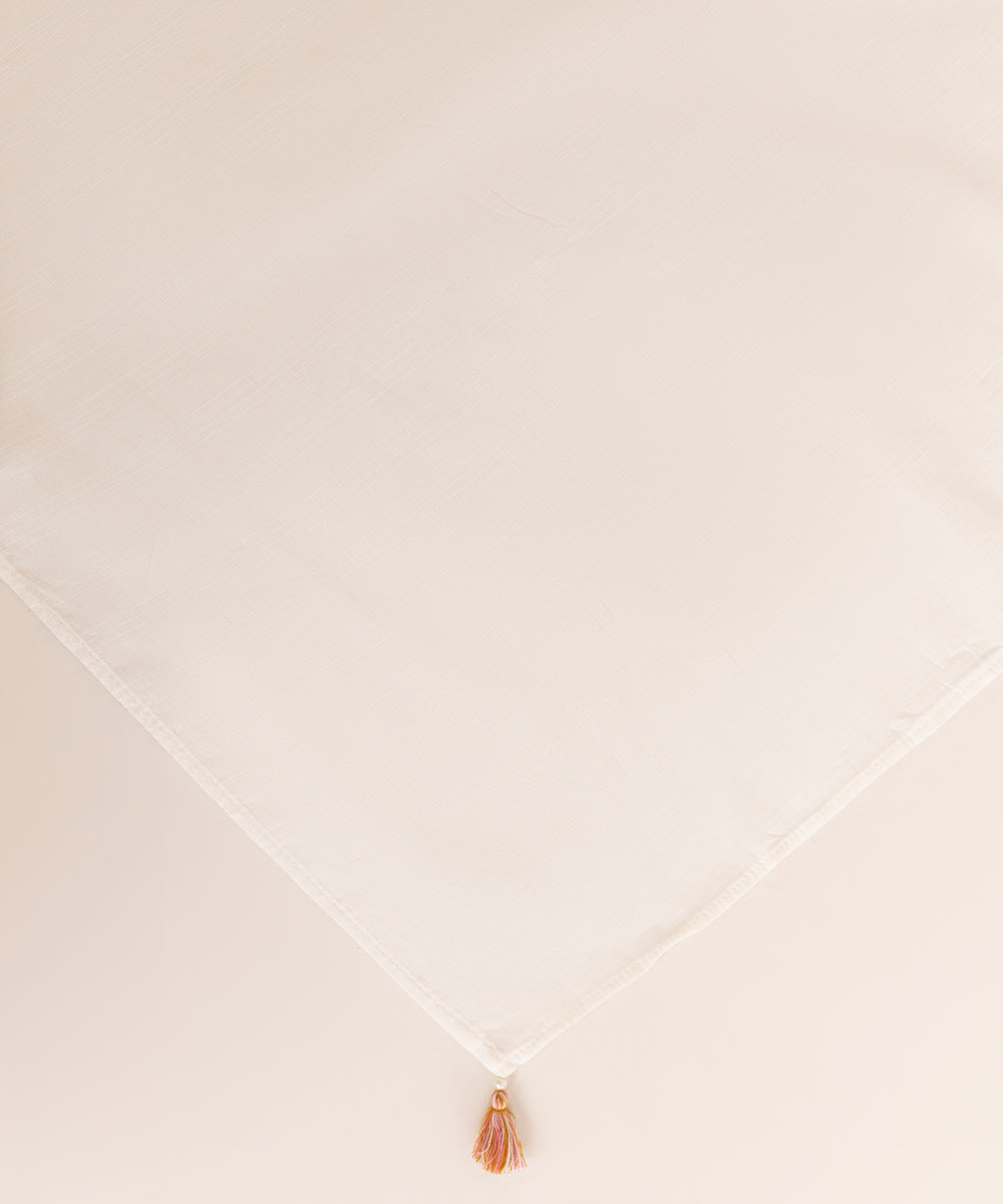 Textured Voile Off White Solid Dupatta