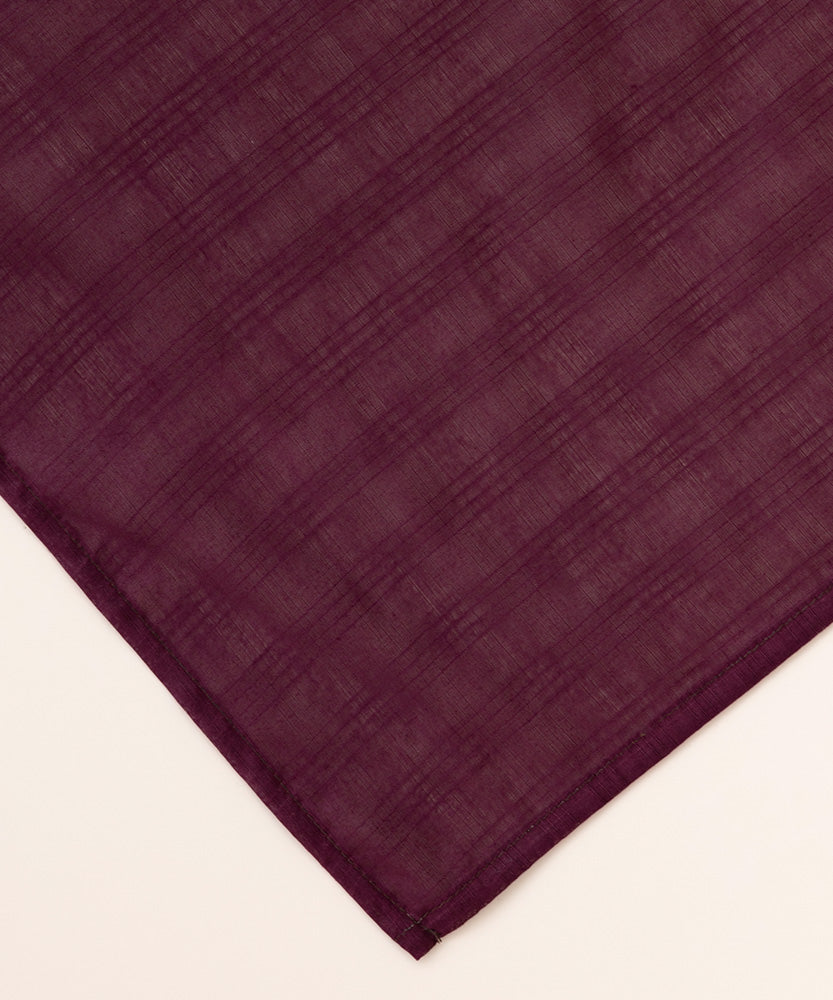 Women's Pret Solid Plum Textured Voile Dupatta