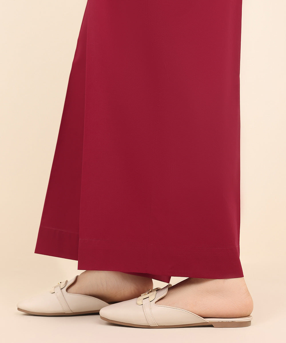 Women's Pret Cambric Red Solid Culottes