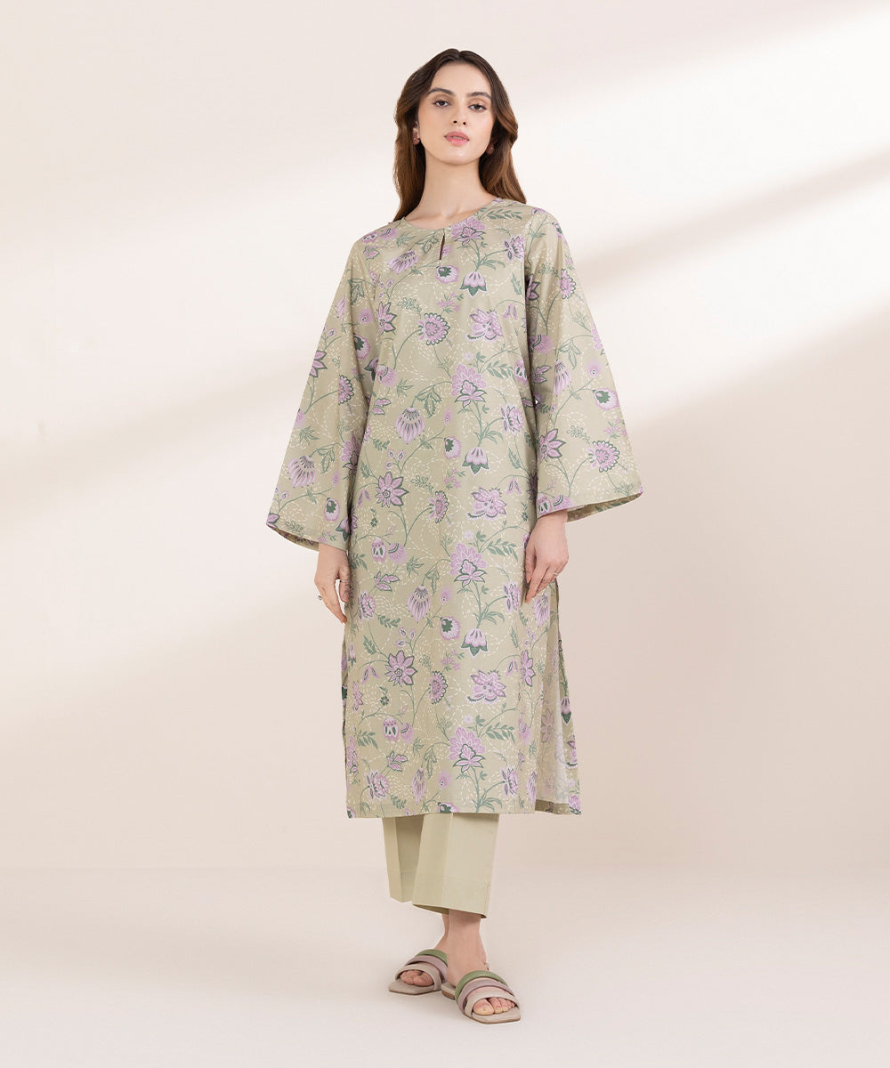 Women's RTW Lawn Multi Printed A-Line Shirt