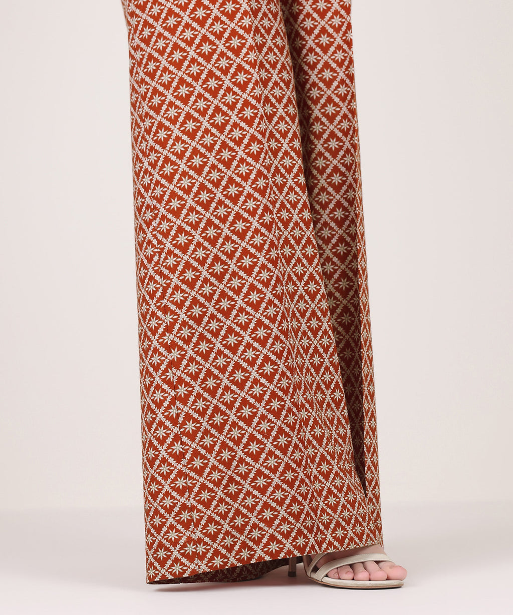 Printed Cambric Flared Pants