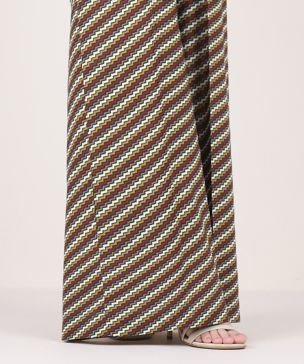 Printed Cambric Flared Pants