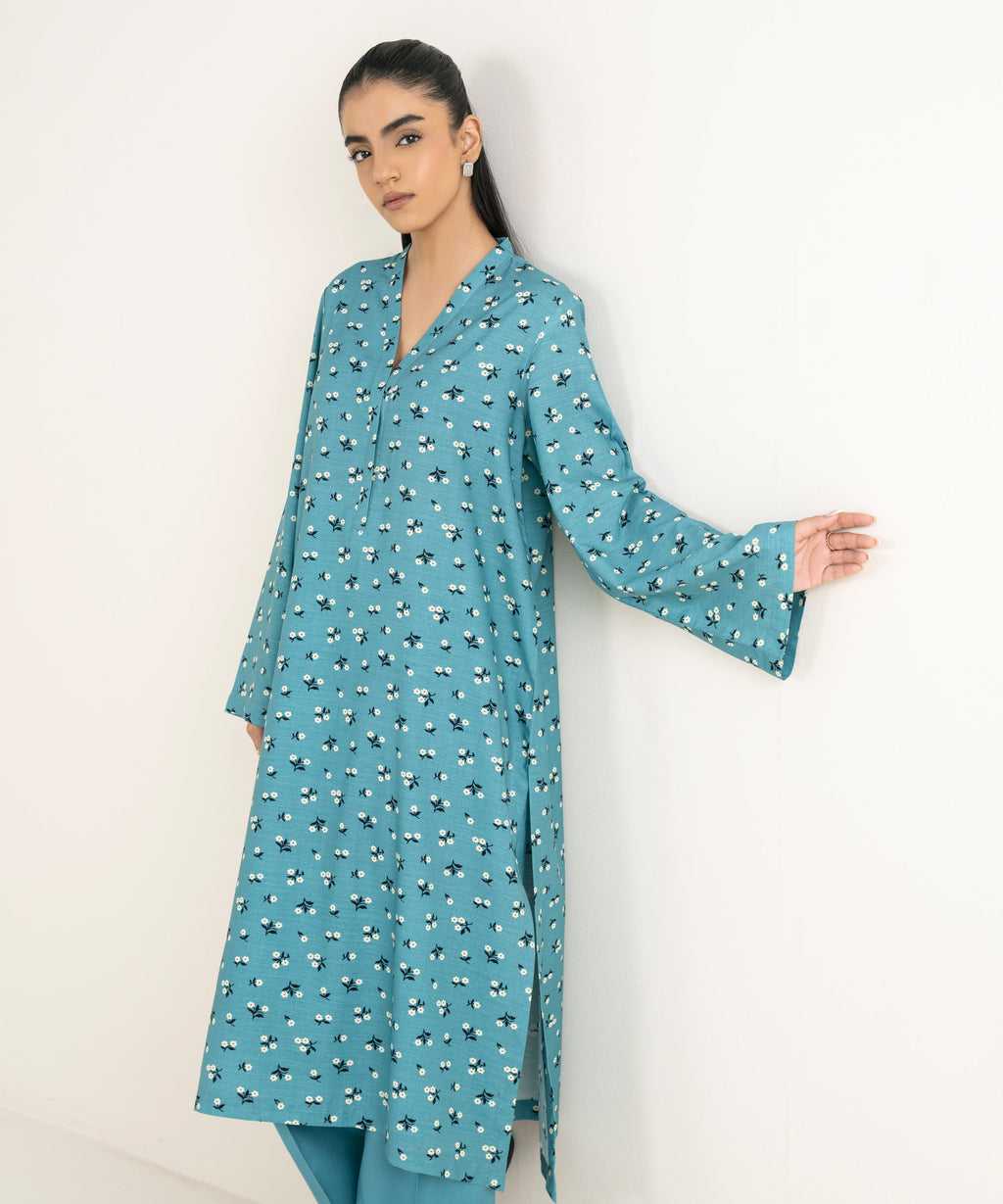 Printed Textured Viscose Shirt