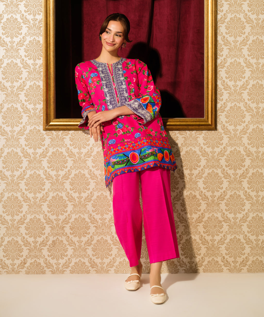 Embroidered Light Khaddar Shirt