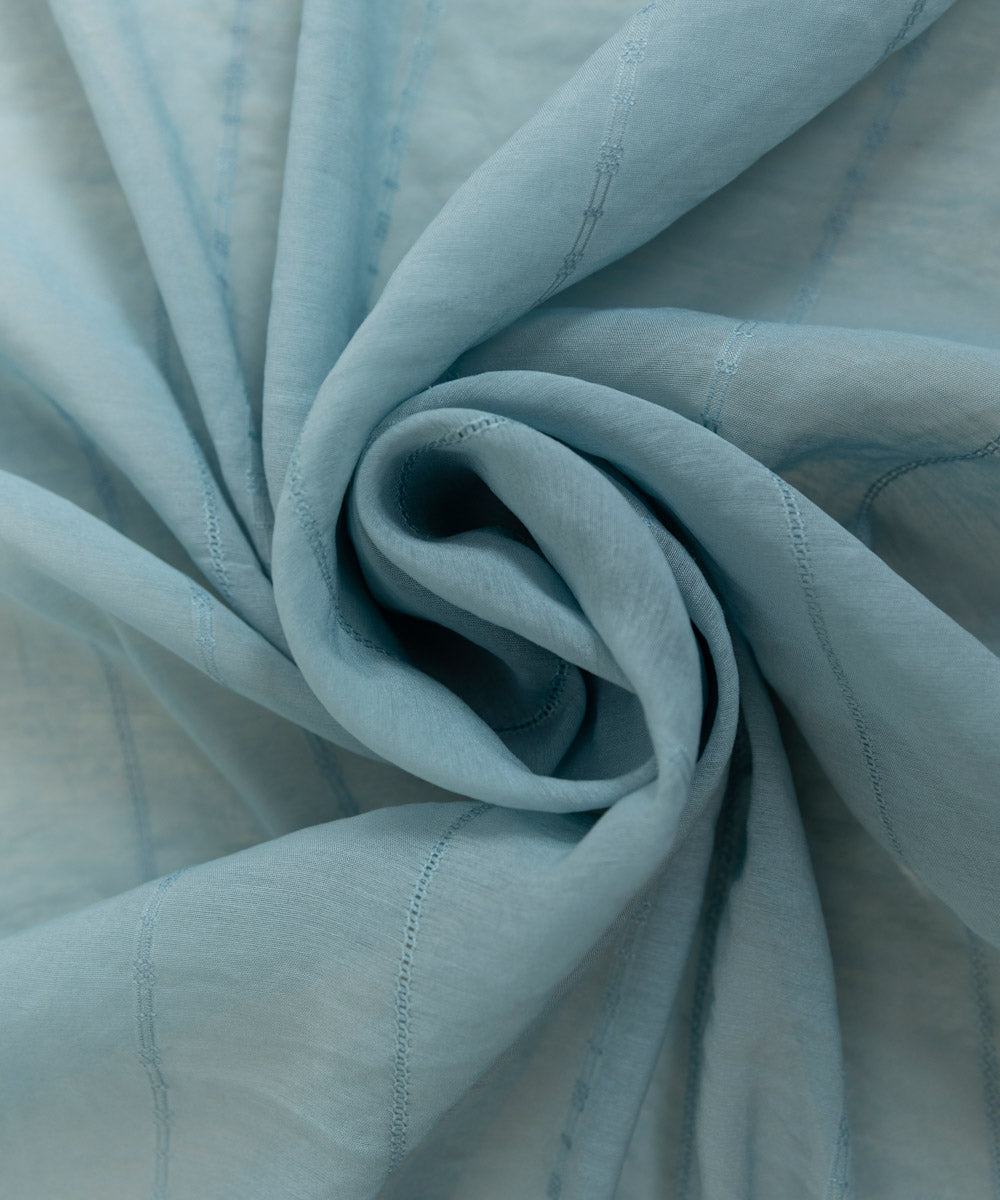 Leno Blue Solid Dupatta