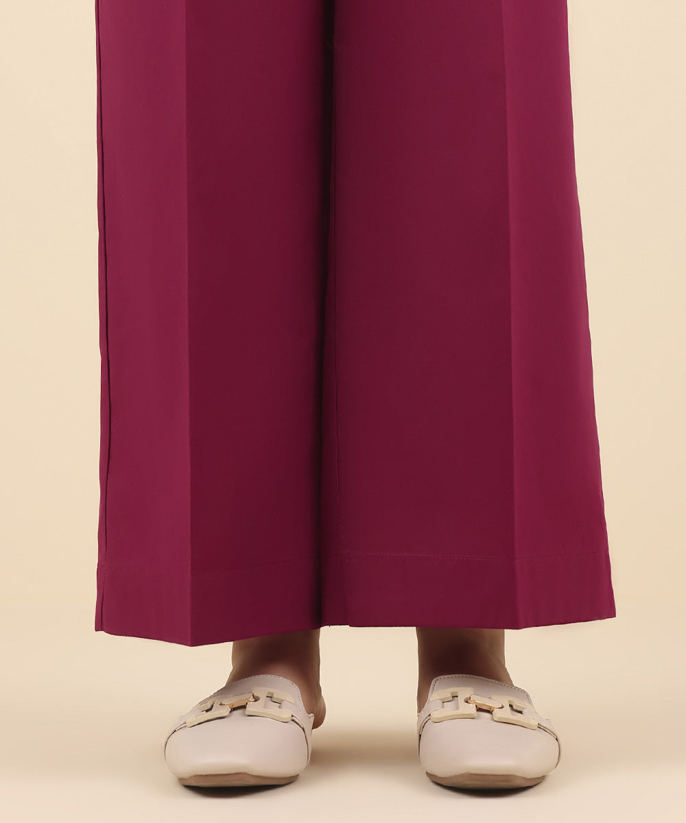 Women's Pret Cambric Red Solid Culottes