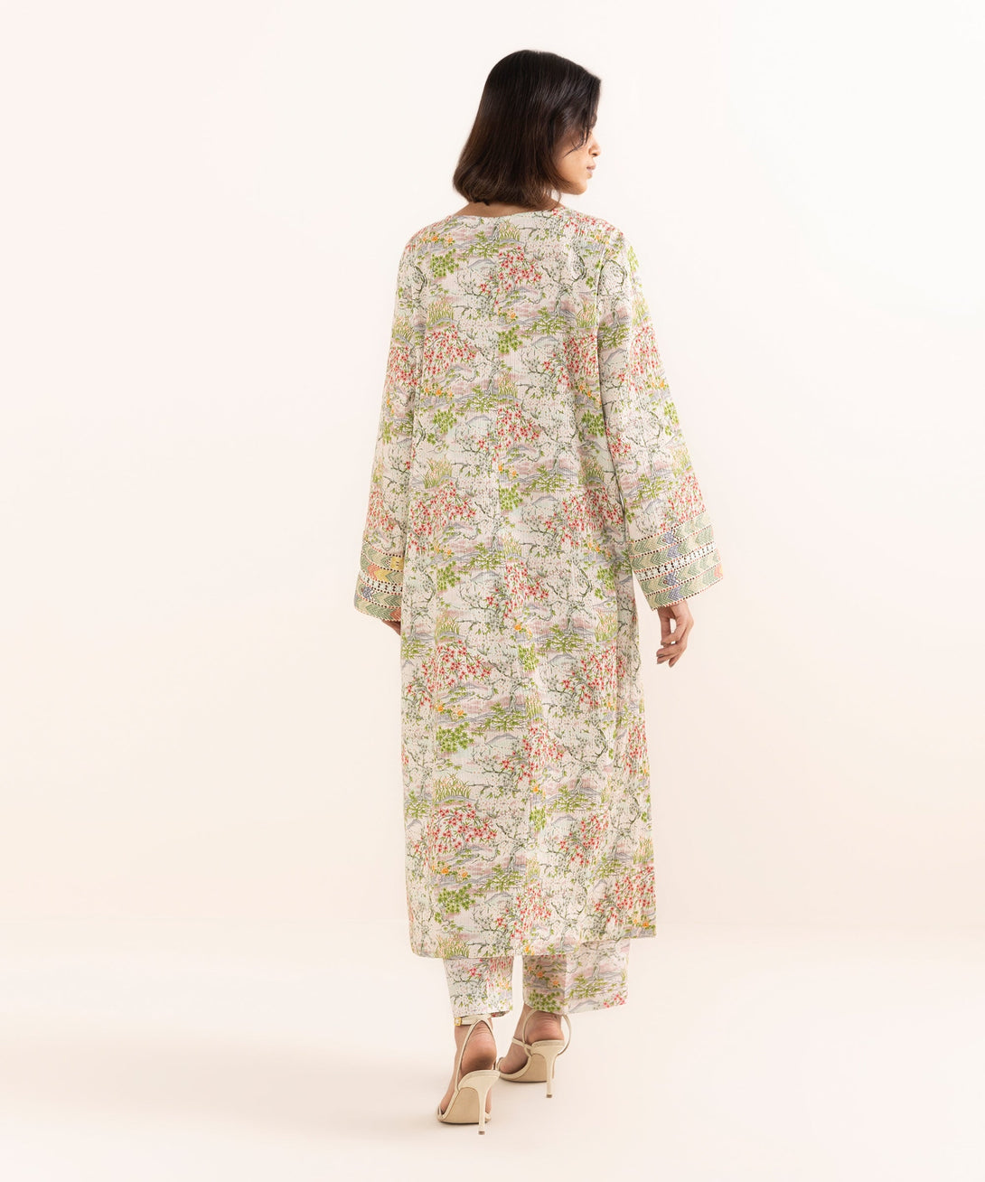 Women's RTW Seersucker Multi Printed A-Line Shirt