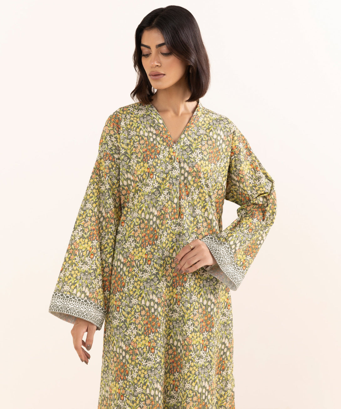 Women's RTW Seersucker Multi Printed Boxy Shirt
