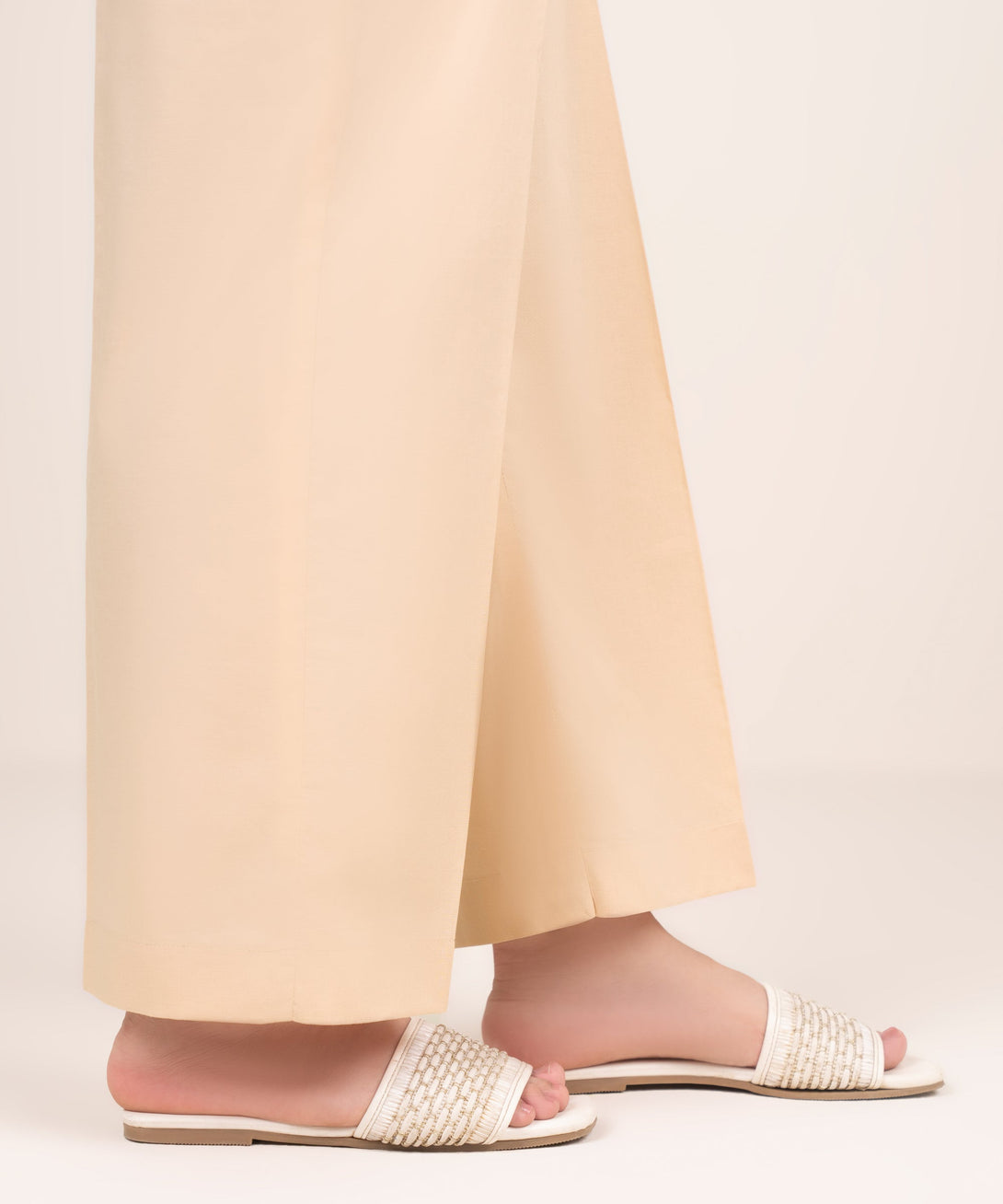 Women's RTW Cambric Pink Solid Straight Pants