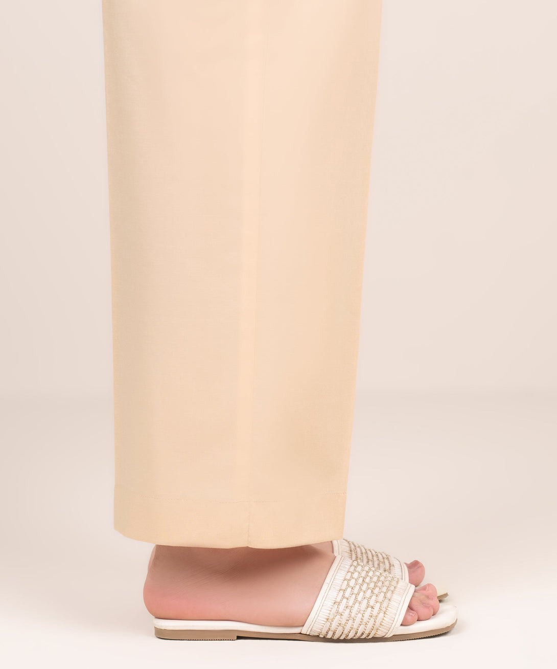 Women's RTW Cambric Pink Solid Straight Pants