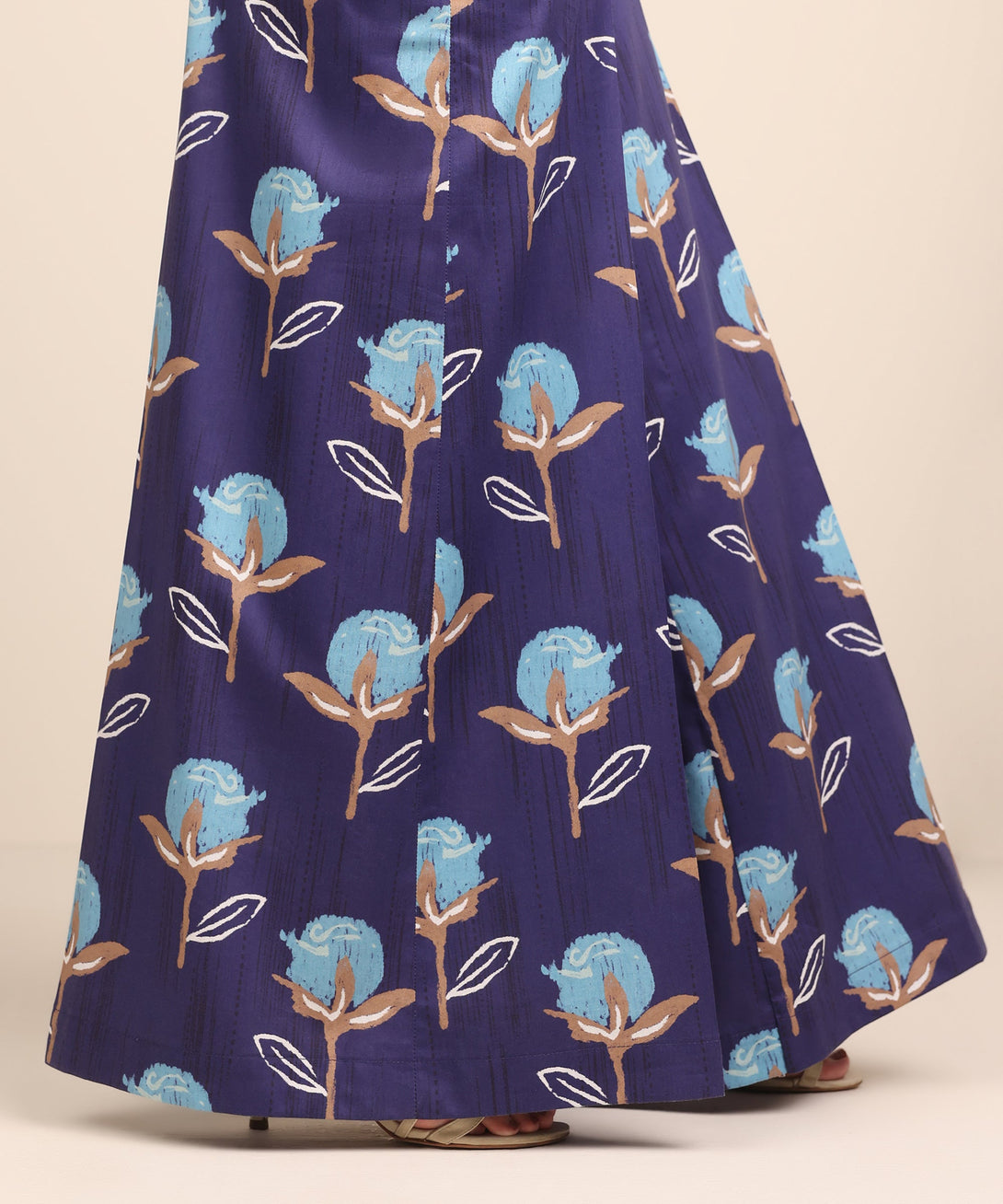 Women's RTW Cotton Viscose Blue Printed Sharara