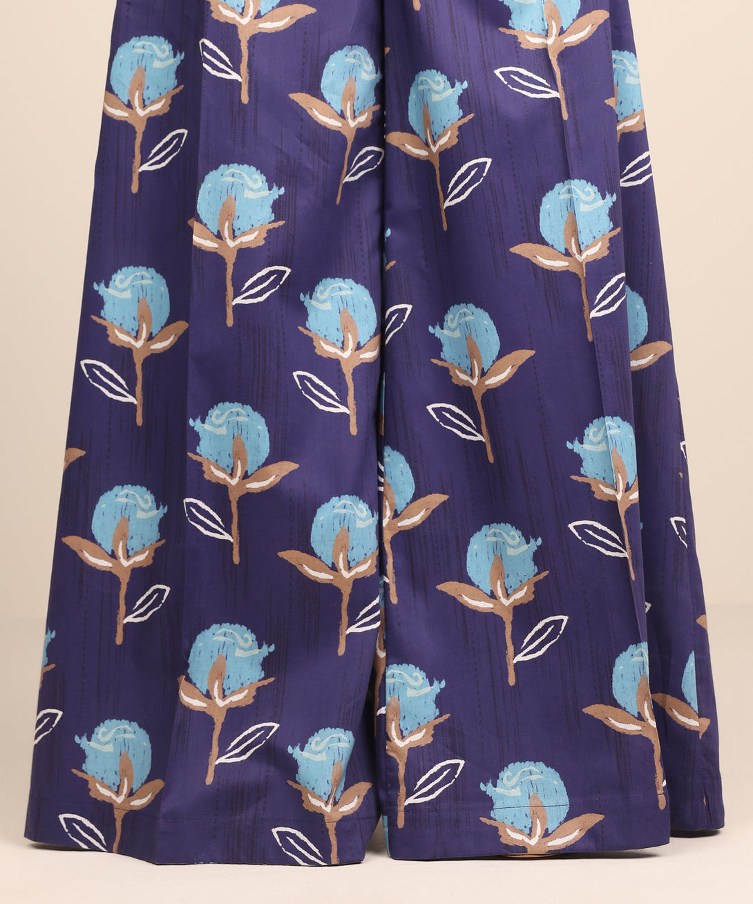 Women's RTW Cotton Viscose Blue Printed Sharara
