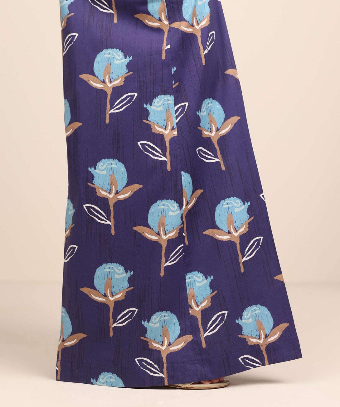 Women's RTW Cotton Viscose Blue Printed Sharara
