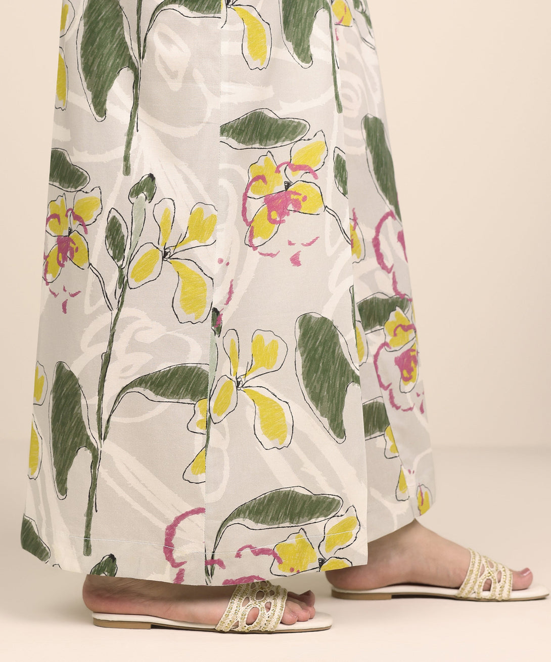 Women's RTW Cotton Viscose Multi Printed Flared Pants