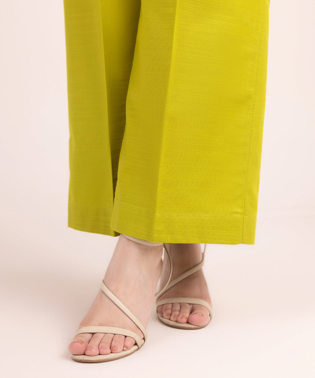 Women's RTW Khaddar Solid Green Straight Pants