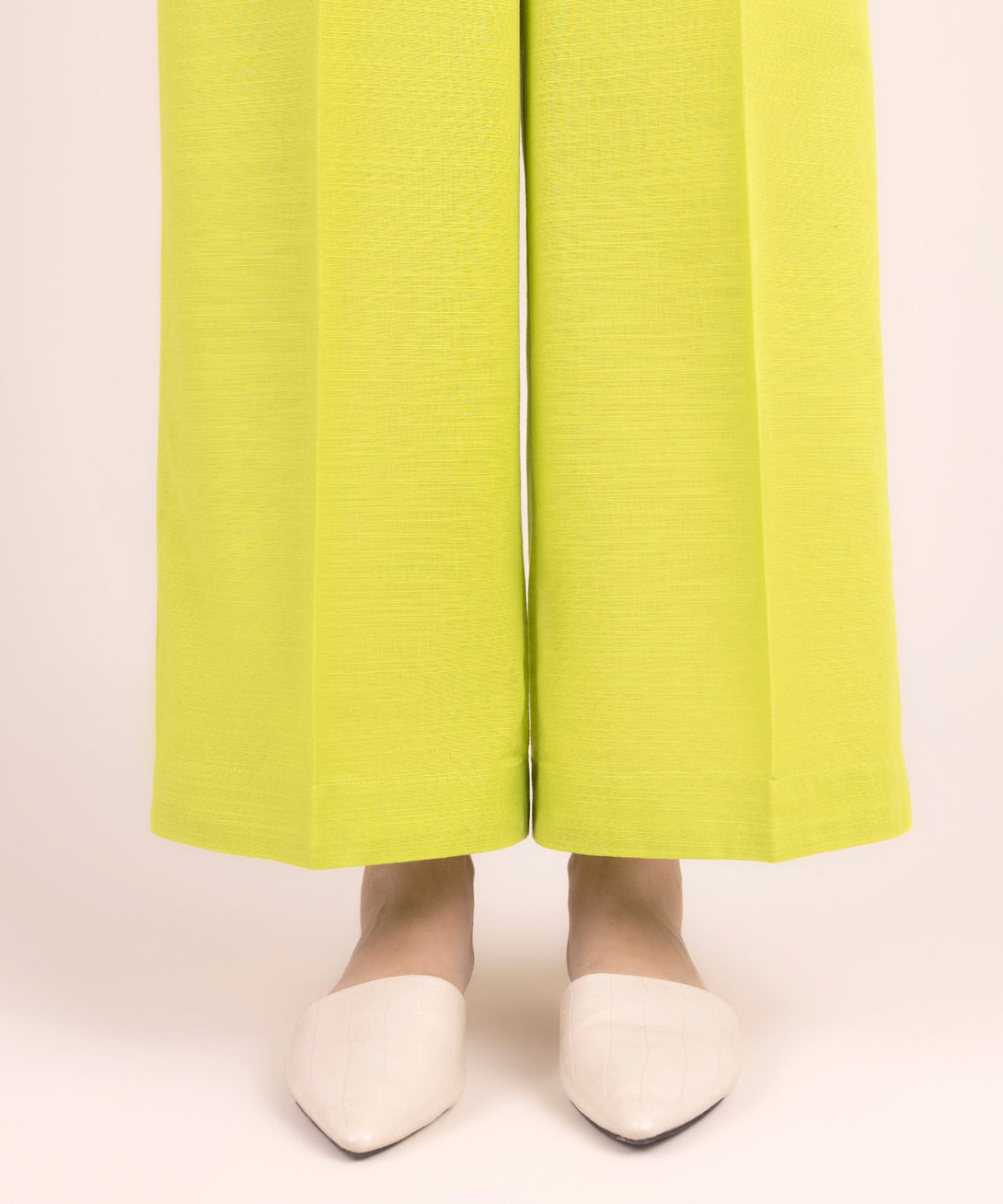 Women's RTW Khaddar Solid Green Culottes