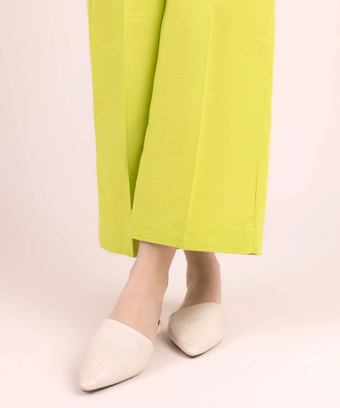 Women's RTW Khaddar Solid Green Culottes
