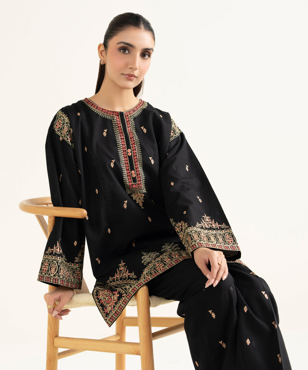 Embroidered Khaddar Shirt