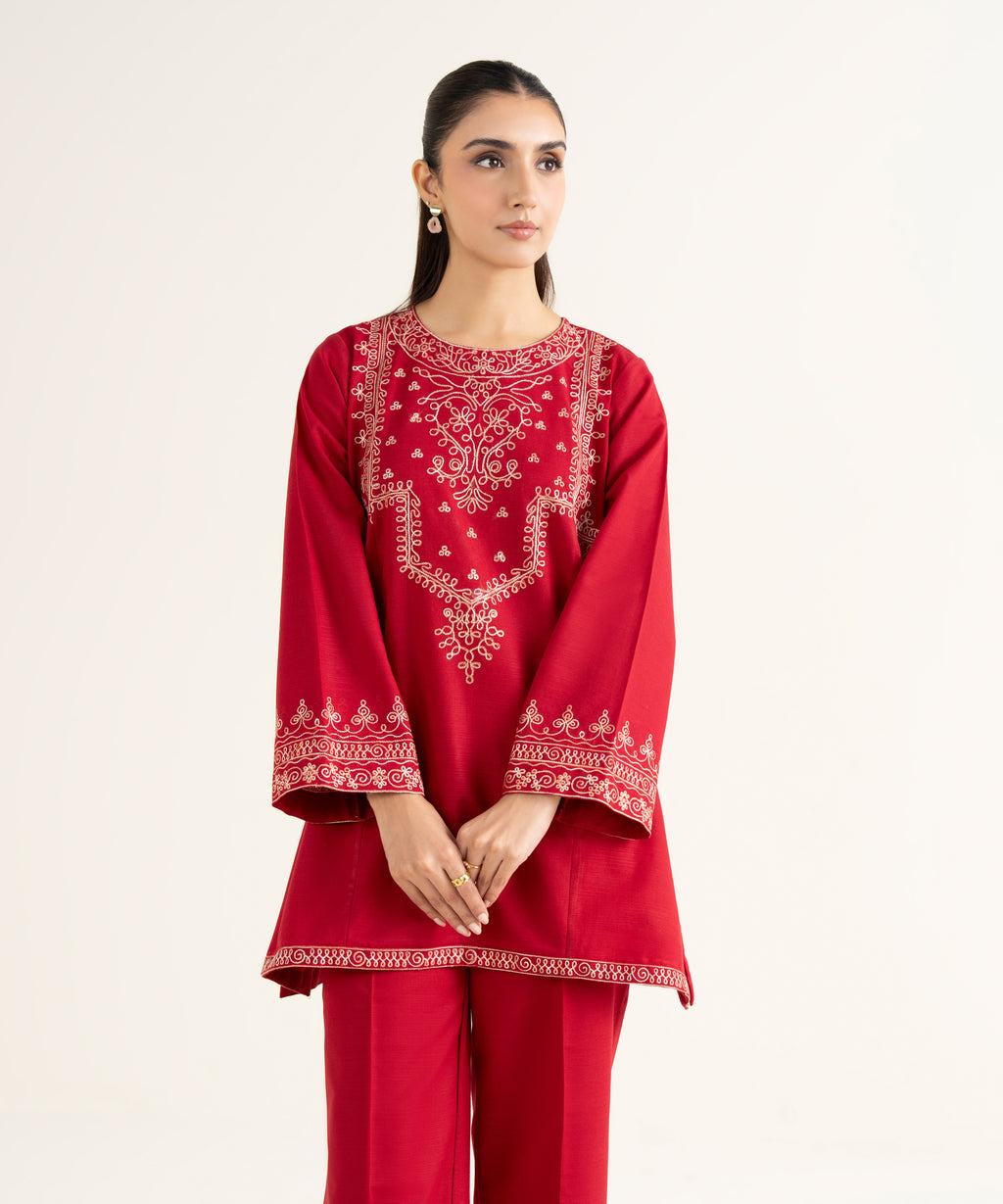 Embroidered Khaddar Shirt