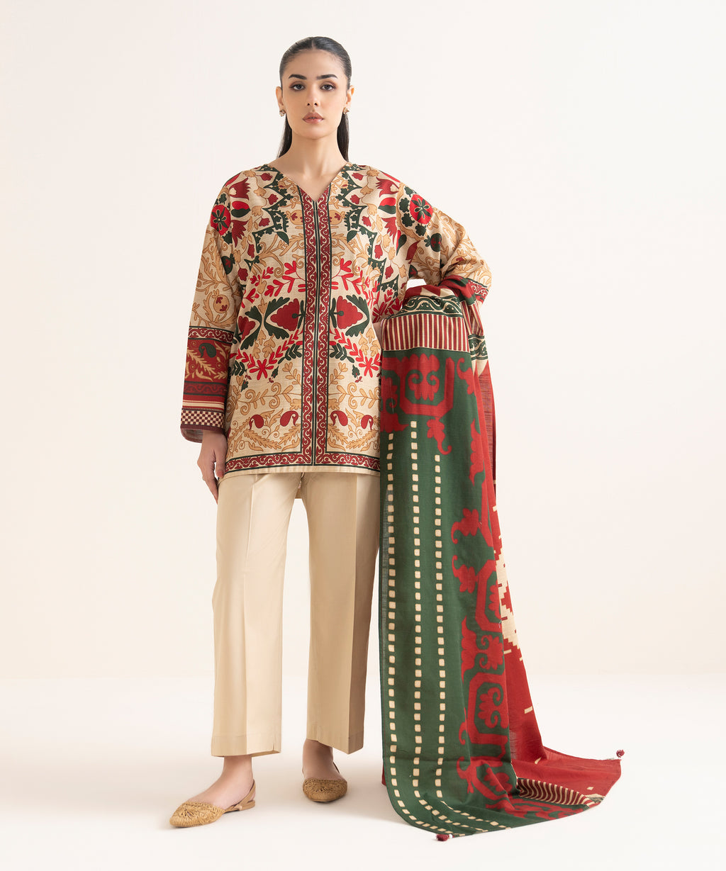 Printed Light Khaddar Dupatta