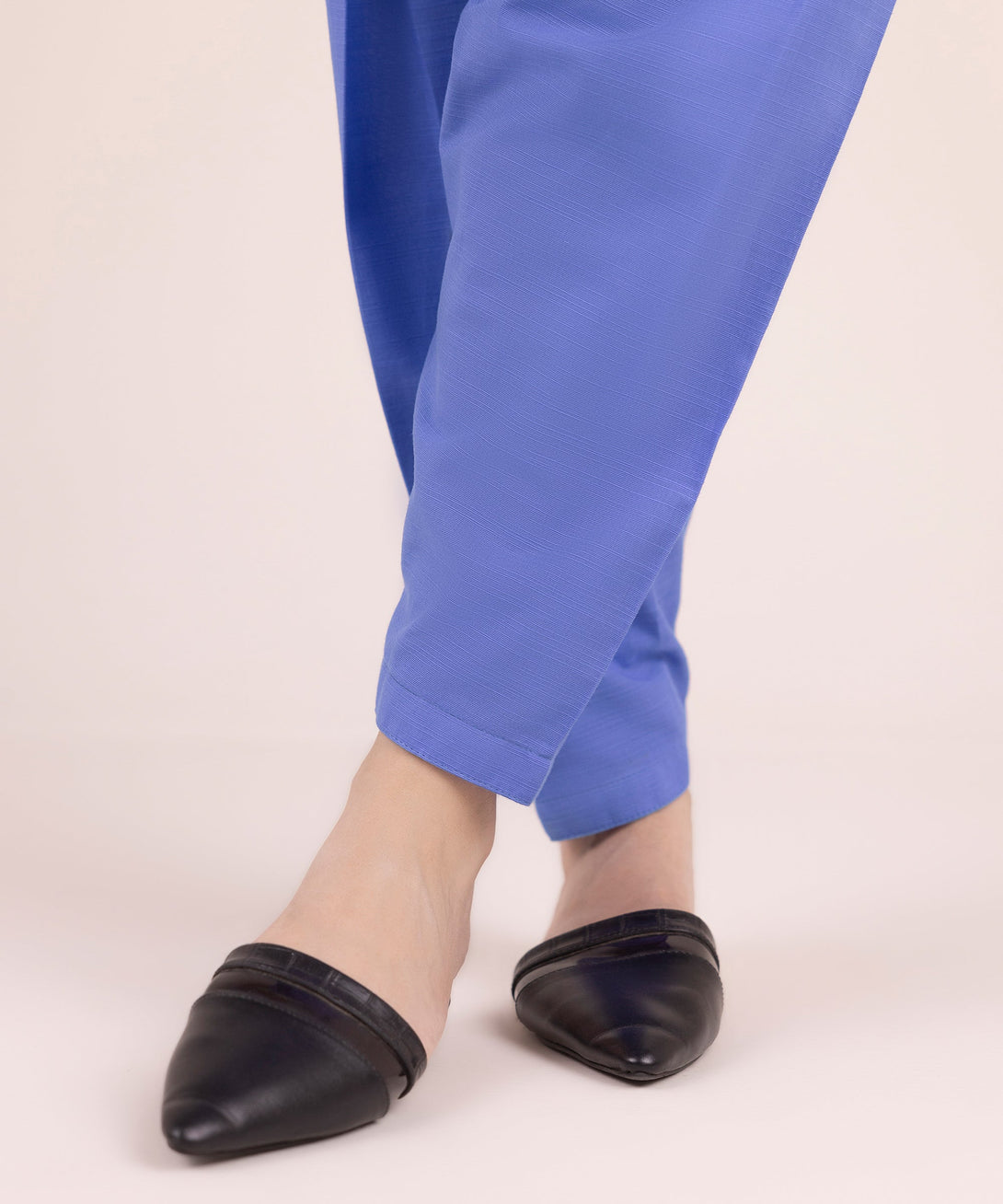 Women's RTW Khaddar Solid Purple Shalwar