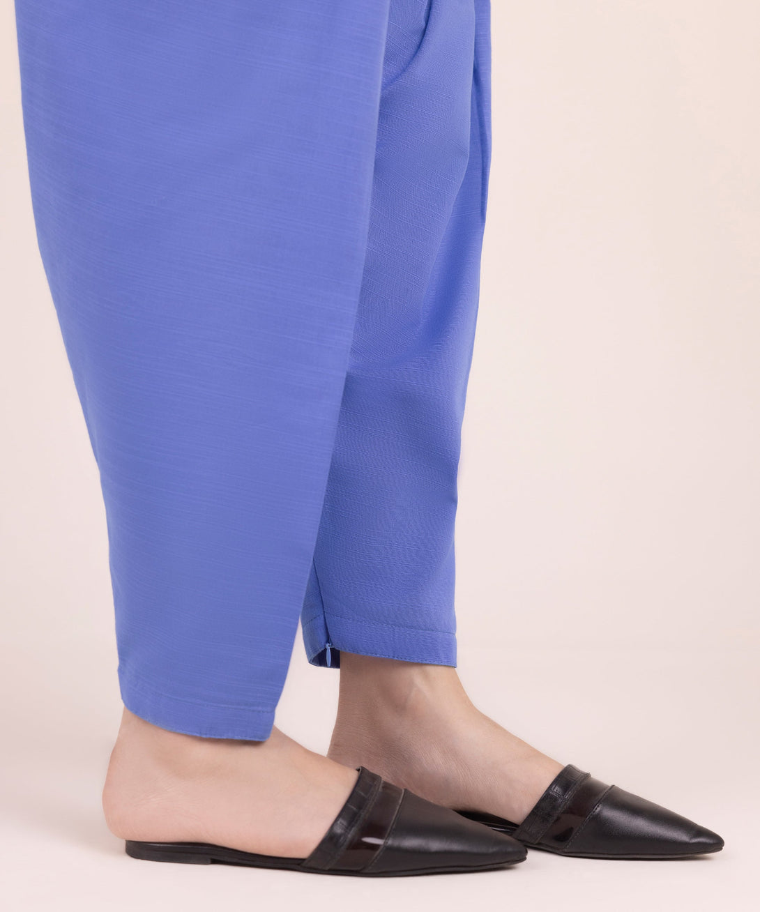 Women's RTW Khaddar Solid Purple Shalwar