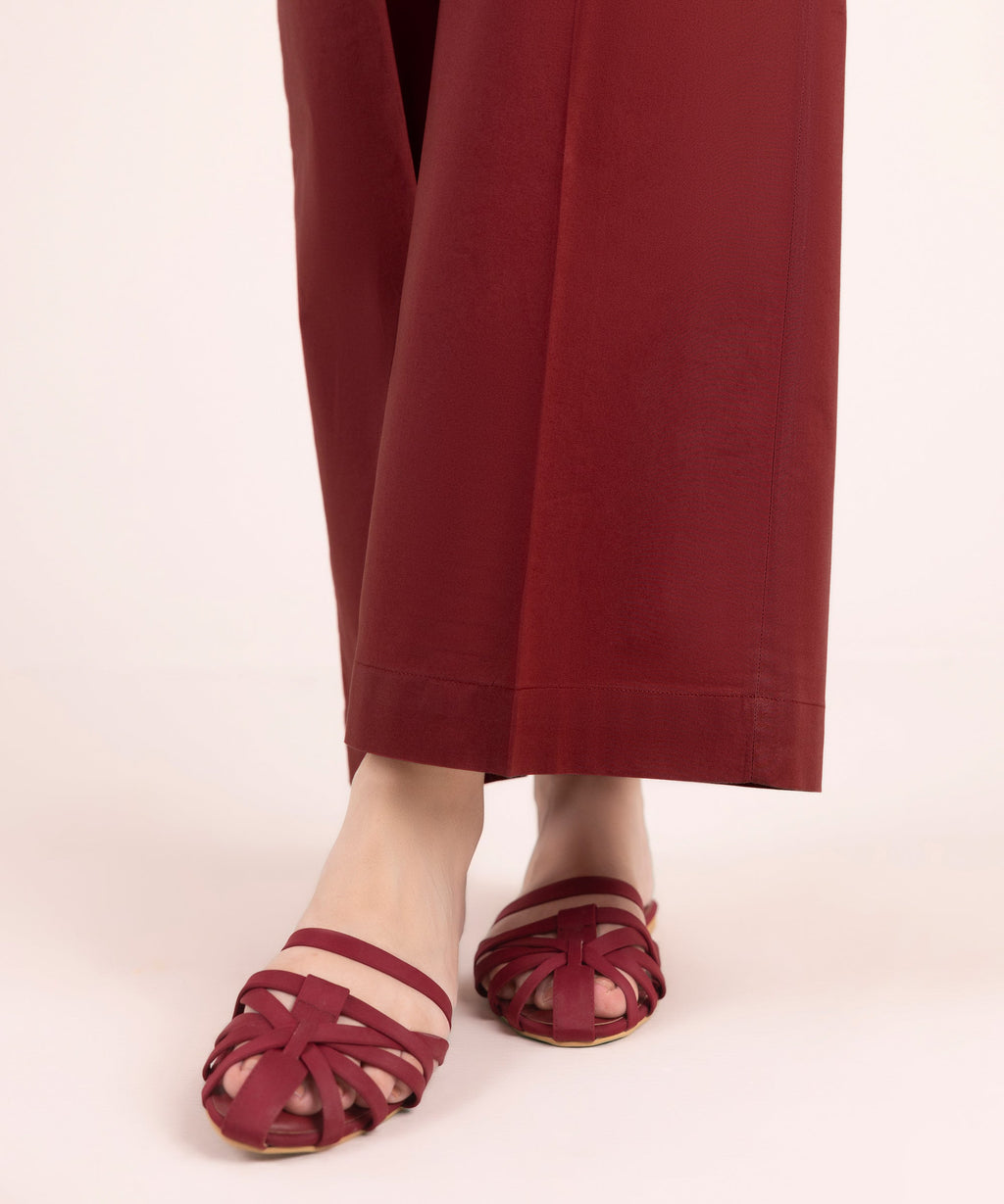 Women's RTW Bedford Solid Maroon Culottes