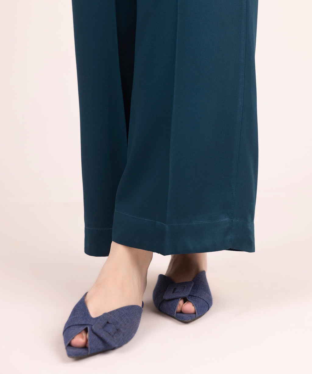 Women's RTW Bedford Solid Teal Culottes