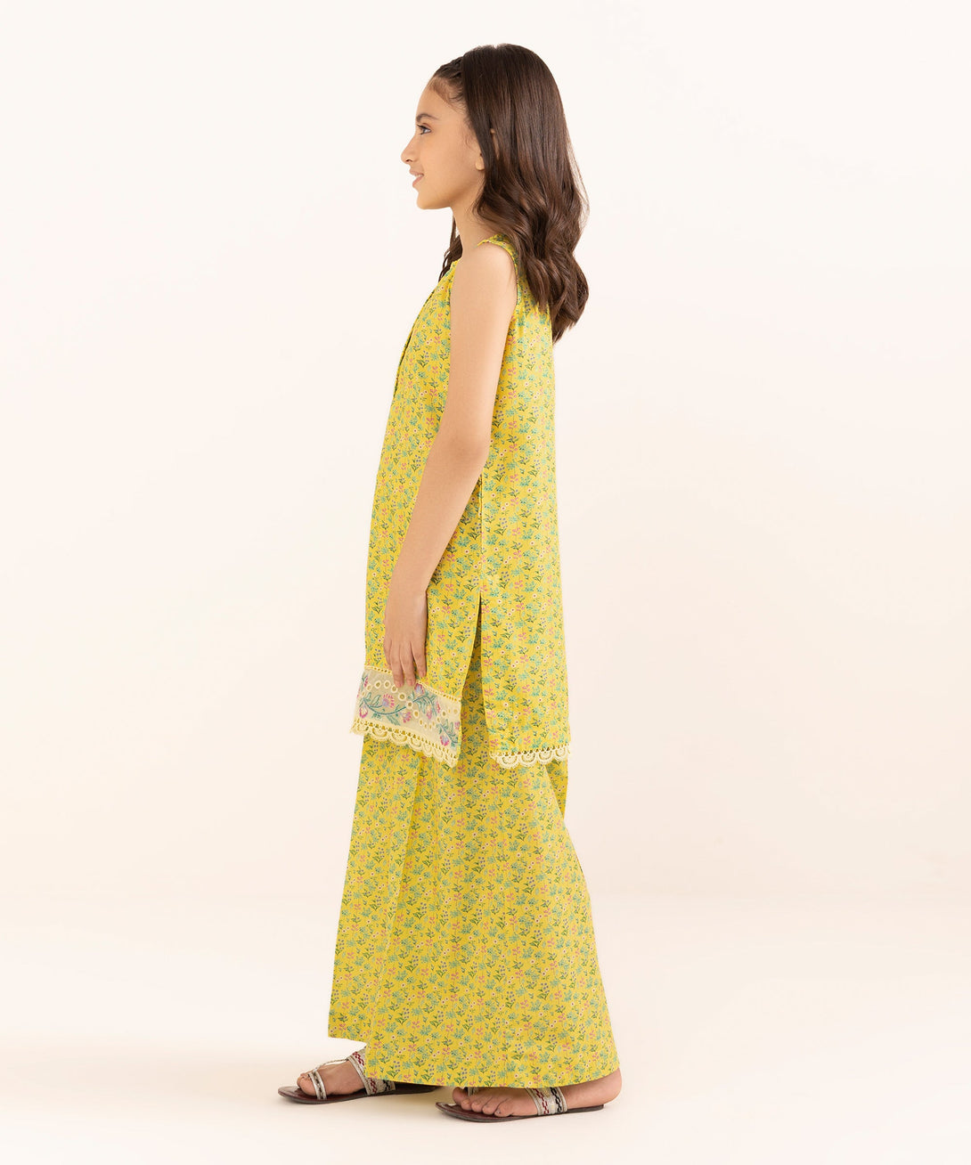 Mommy & Me Girls Two Piece Arabic Lawn Embroidered Suit