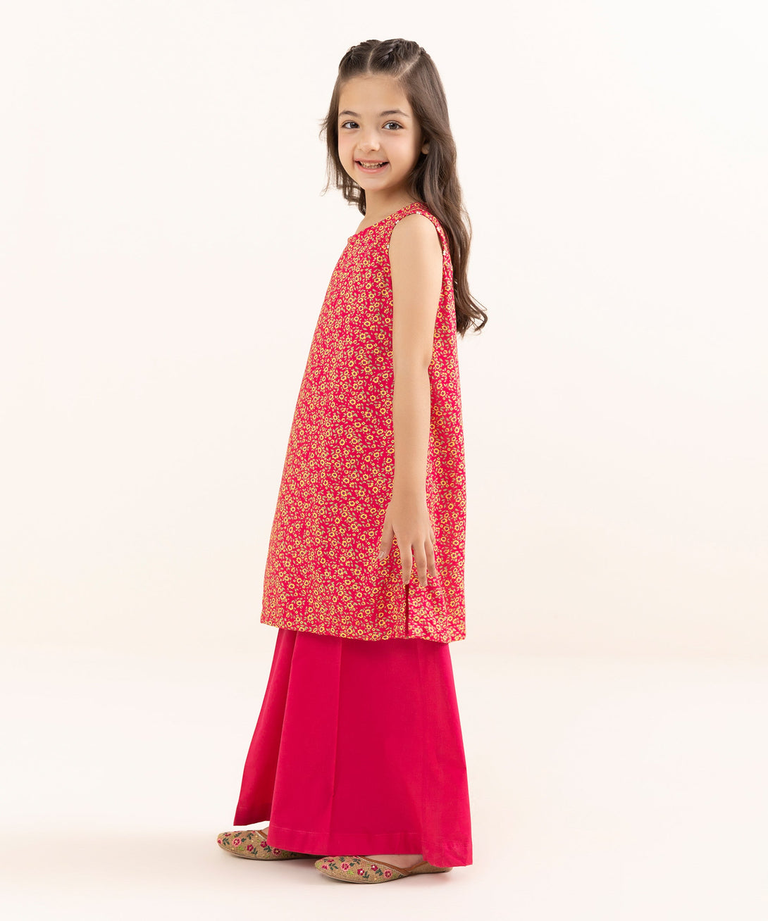 Mommy & Me Girls Two Piece Arabic Lawn Printed Suit