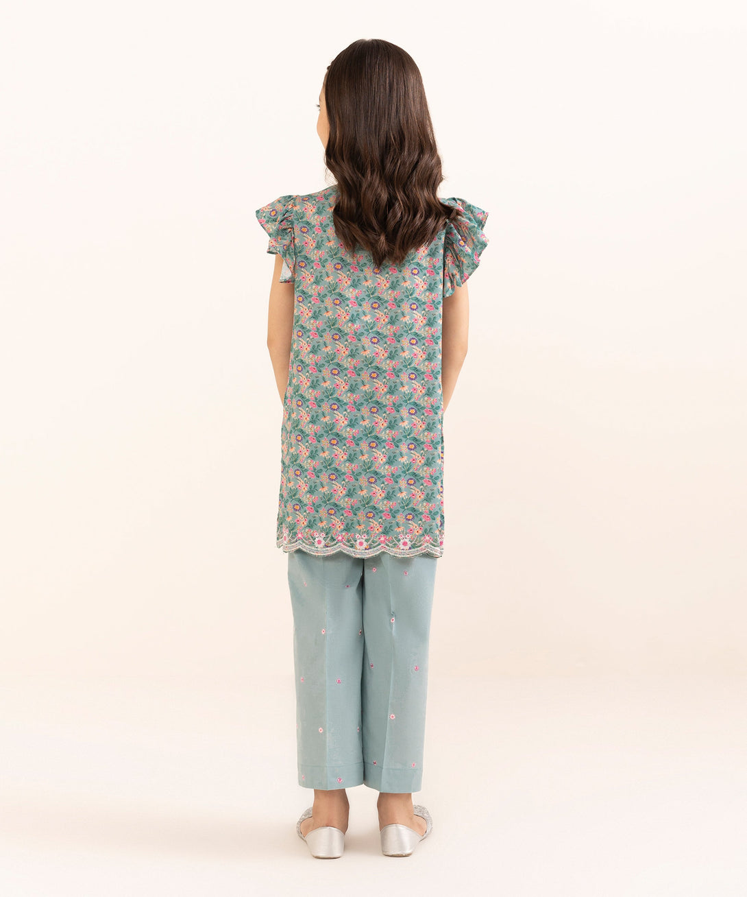 Mommy & Me Girls Two Piece Arabic Lawn Printed Suit
