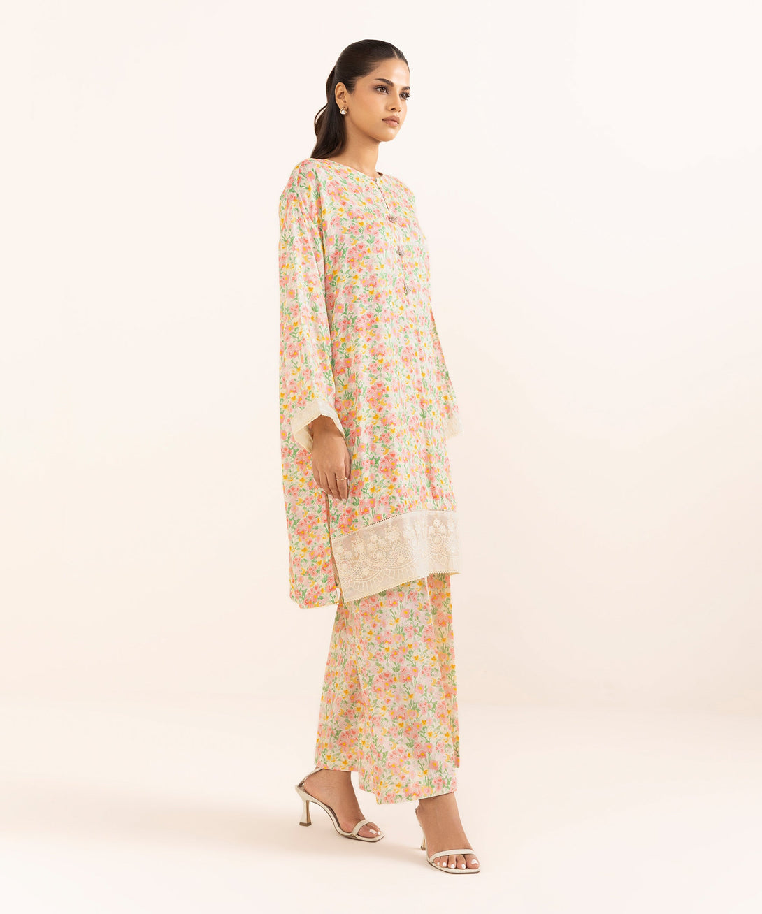 Women's RTW Arabic Lawn Multi Embroidered Boxy Shirt