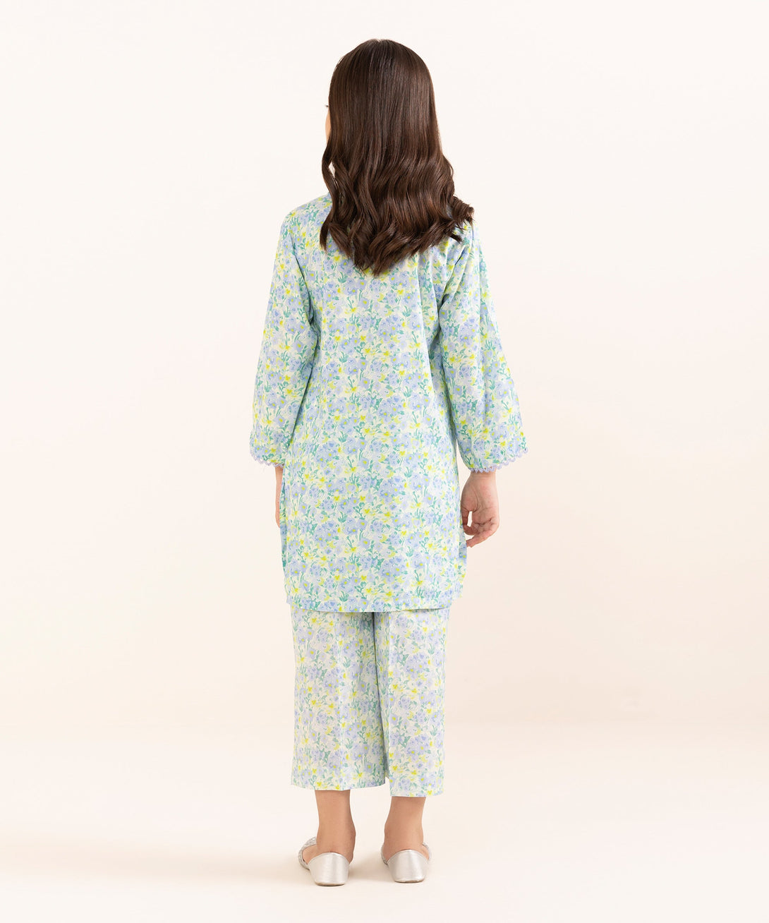 Mommy & Me Girls Two Piece Arabic Lawn Embroidered Suit