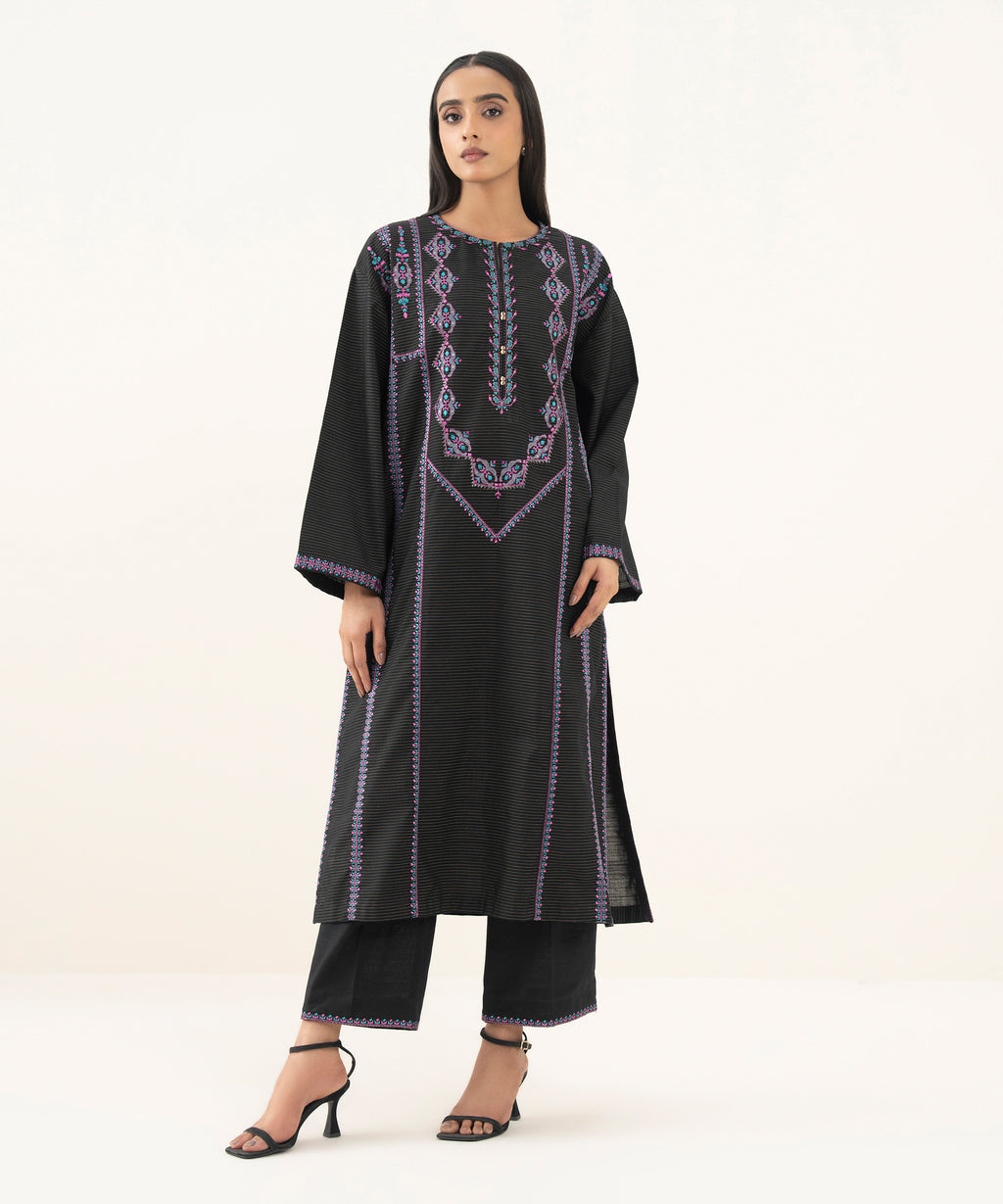 Embroidered Light Khaddar Shirt